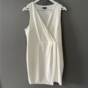 Express Cream Wrap Mini Dress